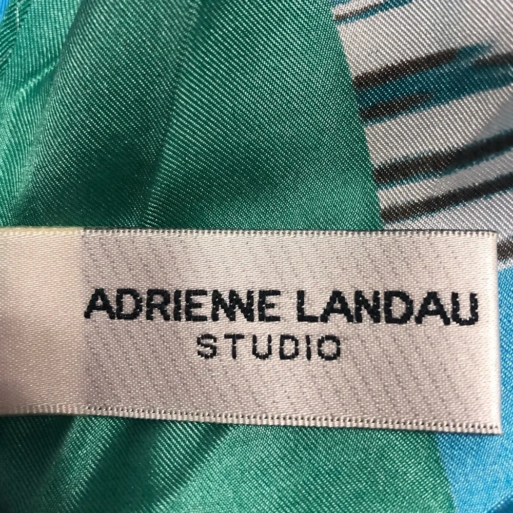 Adrienne Landau 100% Silk Colorful Straight Scarf